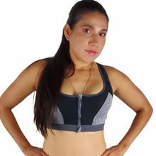 Load image into Gallery viewer, High Support Sport Bra With Zipper Push Up - Sparkly Girl
