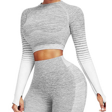 Load image into Gallery viewer, Sport Crop Top Long Sleeve - Sparkly Girl