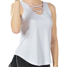 Load image into Gallery viewer, Hannah Sleeveless Criss Cross Blouse White - Sparkly Girl