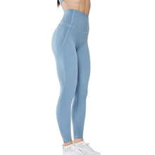 Load image into Gallery viewer, Blue Athletic High Waisted  Leggings With pocket - Sparkly Girl