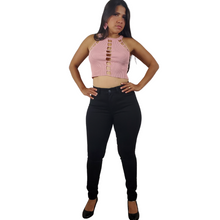 Load image into Gallery viewer, Black High Rise Jeans - Sparkly Girl