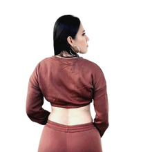 Load image into Gallery viewer, Aly Crop Top Sweater - Brown - Sparkly Girl