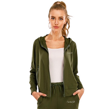 Load image into Gallery viewer, Laura Olive Striped Sweater - Sparkly Girl