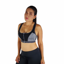 Load image into Gallery viewer, High Support Sport Bra With Zipper Push Up - Sparkly Girl
