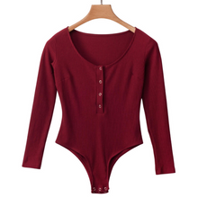 Load image into Gallery viewer, Eli Burgundy Long Sleeve Bodysuit - Sparkly Girl
