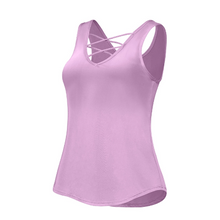 Load image into Gallery viewer, Hannah Sleeveless Criss Cross Blouse Purple - Sparkly Girl
