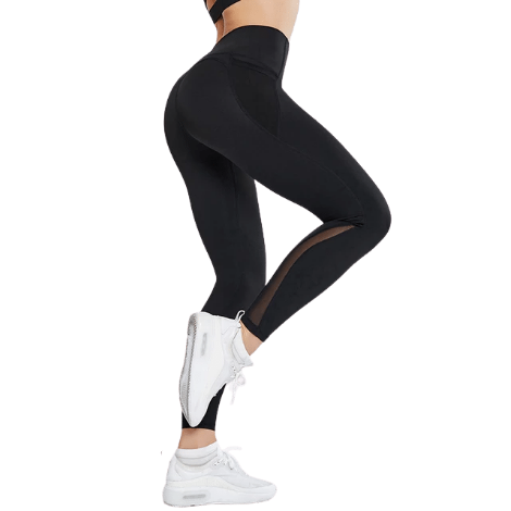 Black Athletic High Waisted Leggings With pocket