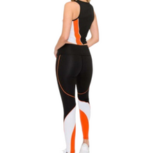 Load image into Gallery viewer, Jessi Crop Top Black  &amp; Orange - Sparkly Girl
